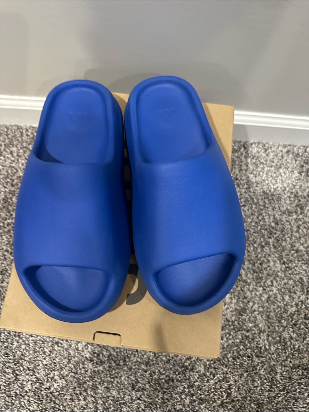 adidas Yeezy slides azure blue